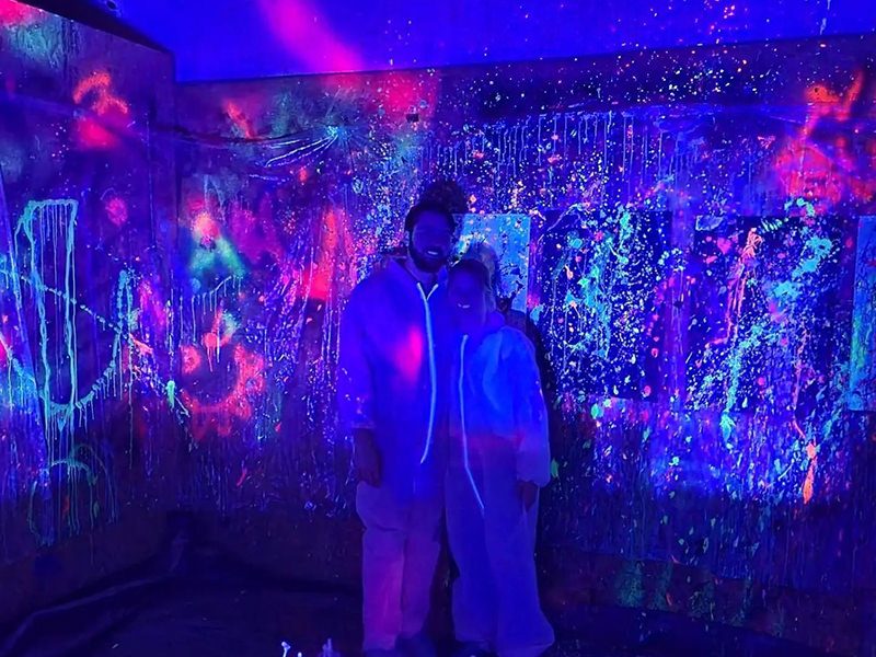 picture of a couple in a splash room